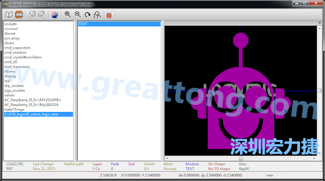 目前這個Library IT_robot_logo_new.mod 只有一個footprint。如何增加更多footprint 到這個library 中呢?